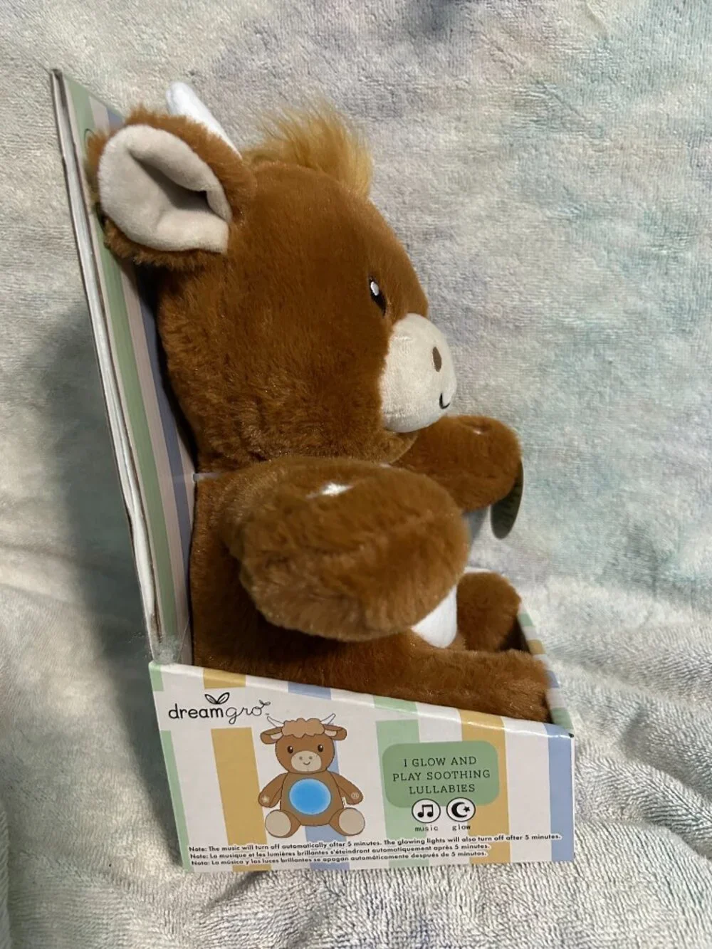 DreamGro Light & Lullaby Soother Brown Bull NWT
